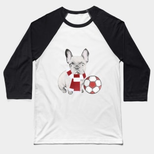 Football Supporting French Bulldog Baseball T-Shirt